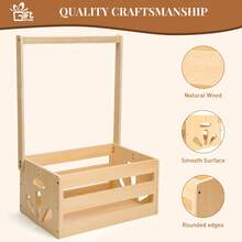 Oaoleer 1pcs Wooden Baby Shower Crate Closet, Baby Storage Crate With Handle, Basket For Baby Shower Gifts, Welcome Gift Basket For Newborn Boys Girls, Pregnancy Gifts For New Parents - 綠色 - 查看 9