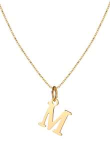 1pc Exquisite Stainless Steel Letter Pendant Necklace Suitable For Women Initials To Wear Daily Jewelry Gift - Yellow Gold - View 15
