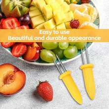 1/10/20Pcs Corn On The Cob Holders: Sweetcorn Holders Set - BBQ Skewers For Grilling - Ergonomic Non-Slip Handles - Stainless Steel Corn Forks For Home Kitchen Barbecue And Picnics - Yellow - View 7