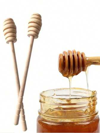 1/2/3 pièces Bâton mélangeur de miel en bois, cuillère à miel, bâton de rayon de miel en bois, cuillère à miel pour remuer le caramel, le sirop d'érable, le pot de miel, les aliments, la cuisine, les voyages, articles de cuisine, ustensiles de cuisine, choses de cuisine