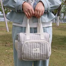 1 bolsa de mãe bordada com panda fofo, bolsa de fraldas para maternidade com grande capacidade para itens de recém-nascidos, bolsa de ombro portátil, adequada para uso diário