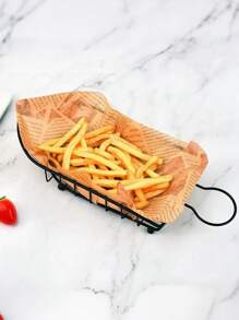 1 pieza Cesta de freír de acero inoxidable - Cesta multiusos para servir alimentos como aperitivos - Accesorio duradero de cocina para el hogar, restaurantes, tiendas de comida rápida, y suministros escolares