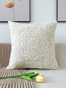 1pc Mandala Flower Exquisite Embroidery Cushion Cover, Various Sizes, Pillow Core Not Included, Suitable For Multiple Rooms