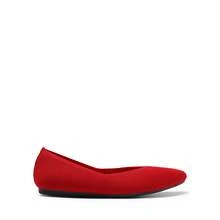 Women Knit Ballet Flats Pointed Toe With Arch Support Comfortable Dress Work Office Business Casual Travel Flats Shoes - Red - View 5
