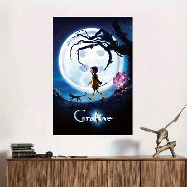 1 Pc Coral Canvas Wall Art Poster - Unframed Ghost Fantasy Adventure Scene, Eerie And Captivating Dark Fantasy Story, Gothic Horror Room Decor, Ideal Gift For Fans, Unframed ,Wall Art With Frame