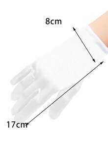1 đôi găng tay trắng trơn tối giản dành cho bé gái, thích hợp cho váy cưới, chụp ảnh, biểu diễn sân khấu, công chúa, bé gái cầm hoa, sinh nhật, buổi biểu diễn, găng tay năm ngón có độ co giãn cao. - 1Pair - Xem 8