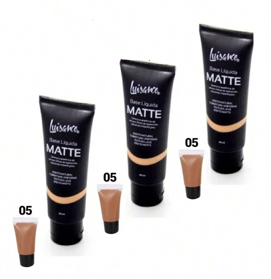 Kit C/3 Matte Liquid Foundation Luisance L5001 5 Colors - 3 Uni Color 05 Hides Small Imperfections - View 1