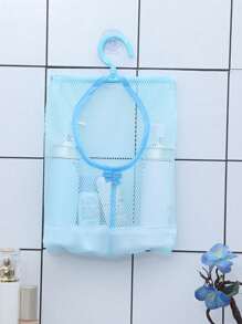 1 pezzo Organizer da bagno sospeso in rete, borsa da doccia pratica, bustina da viaggio per cosmetici, grande capacità e riutilizzabile