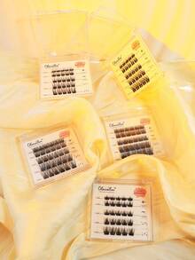 5 filas de 25 grupos de pestañas postizas, grupos de pestañas, extensiones, de 10mm-12mm-14mm-16mm, que incluyen pestañas de diferentes estilos y longitudes, adecuadas para lentes de contacto, sin necesidad de pegamento, ajuste cómodo y natural