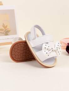 Infant Girls' Fashionable Cute Bowknot Anti-Slip Rubber Sole Prewalker Shoes - White - View 7