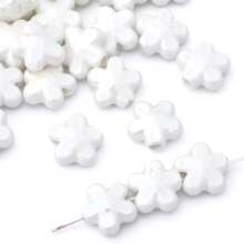 10 pezzi Perle in ceramica a forma di fiore da 12 mm per realizzare gioielli fai-da-te - Perle decorative multicolore vibranti per collane, braccialetti e accessori, forniture per hobby, perle con finitura lucida, perle vibranti, perle per la creazione di gioielli