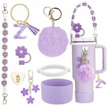 Accesorios de decoración de la Copa , Tapa de pajita de 8-9 mm, Botas de silicona compatibles con vasos de 30 y 40 onzas de la Cup, regalo de Navidad para niñas, regalo DIY creativo, decoración de Acción de Gracias, decoración de regalo para amigos, decoración de fiesta de Navidad, accesorios , vaso de Navidad, útiles escolares