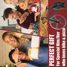 Mother's Day Gift Ninonly Bicycle Pizza Cutter, Non-Stick Bike Pizza Slicer, Dual Stainless Steel Cutting Wheels Best For Pizza Lovers,Holiday Vacation Funny White Elephant Gifts Exchange Kitchen Gadget Cool Men's Gift - 黑色 - 查看 5