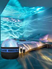 1 Proiettore di effetti di onde dell'oceano e galassia per sale da gioco, feste, proiettore di luci per camera da letto, proiettore di luci a LED per decorazioni per la casa