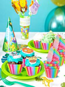 100 unidades de moldes para cupcakes arcoíris, tamaño estándar para hornear cupcakes - Multicolor - Ver 7