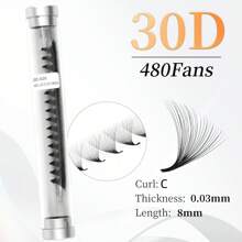DAIFIYAN Pestañas postizas premontadas de volumen 600/480/420, hechas a mano con tallos naturales largos en 6D/8D/10D/12D/14D/16D/20D/30D/40D, forma C, longitud de 8-15 mm, extensiones de pestañas de visón artificial