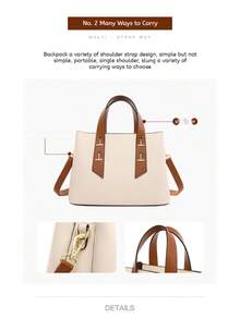 Women's Handbag Texture Fashion Hundred Commuter Bag Large Capacity Tote Shoulder Bag - White - View 3