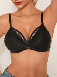 حمالة صدر للأمهات أثناء الحمل مريحة من الدانتيل مع أربطة رفيعة