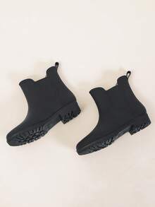 Fashionable Cute Rain Boots For Women, Korean Style Outdoor Waterproof Non-Slip Jelly Shoes, Soft Bottom Comfortable Rain Boots - Black - View 7