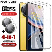 适用于小米 Poco X7 Pro 5G、Poco F7 Pro、Poco F7 Ultra、Poco M7 Pro、Poco F7、F8 Ultra、F8 Pro 的 4 片/套钢化玻璃屏幕保护膜 + 摄像头镜头保护膜，9H 硬度，防刮花，兼容手机壳，防指纹（适用于小米 Poco X6 Pro 5G 的 2+2 片装） - 彩色 - 查看 19