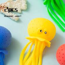 可爱的章鱼挤压玩具 - 色彩鲜艳，可重复使用，适合青少年、男孩和女孩缓解压力 - 非常适合夏季泳池派对、浴室游戏和复活节篮子装饰，章鱼浴室玩具|俏皮设计|耐用橡胶玩具，有趣的玩具 - 彩色 - 查看 6