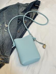Mini Fashionable Versatile Bucket Shoulder Bag For Women Wallet Purse Wallet - Blue - View 7
