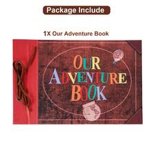 OUR ADVENTURE BOOK OUR Adventure book scrapbook album 11.9 X 7.6 inches 80 pages, 3D retro relief letter leather cover movie, couple memory book, boyfriend gift, couple gift creativity, anniversary celebration