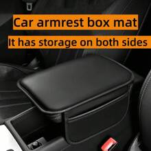 1 pièce de coussin d'accoudoir de boîte Napa tout saison pour l'intérieur de la voiture, fine protection de la boîte d'accoudoir centrale avec sacs de rangement des deux côtés, convient à la plupart des modèles de voiture