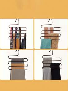 1pc Multi-Functional S-Type Pants Hanger For Closet Storage Magic Trousers Rack Space-Saving Pants Organizer For Household Multiple Layers Clothes Hanger Clip Organizer For Skirts Dresses Shorts Cargo Pants Storage - Keep Your Closet Tidy - Multicolor - View 9