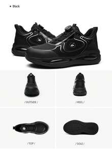 Steel Toe Work Shoes For Men - Slip-On Work Sneakers With Kevlar Midsole, Lightweight Cushioned TPU Sole, Anti-Slip & Puncture Resistant, Lazy Button Design For All-Season Wear - Màu xanh đậm - Xem 9