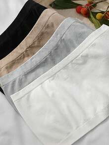 4件套女士防滑无肩带无缝吊带胸罩衬衫抹胸上衣弹力透气内衣带假领，适合圣诞装饰连衣裙 - 黑與白 - 查看 8