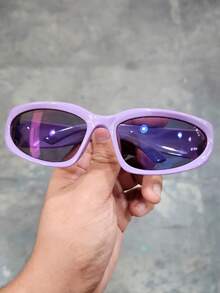 Women's Y2k Sunglasses Geometric Futuristic Novelty Trap Rectangular UV400 Protection - Púrpura polvoriento - Ver 1