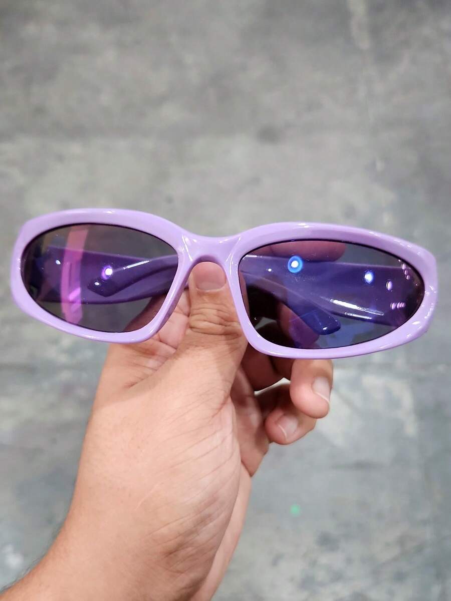 Women's Y2k Sunglasses Geometric Futuristic Novelty Trap Rectangular UV400 Protection - Púrpura polvoriento - Ver 1