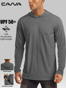 Cavva 男士夏季UPF 50+防晒长袖衬衫速干轻便透气柔软户外徒步跑步 - 深灰色 - 查看 6