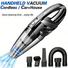 1pc Mini Cordless Vacuum Cleaner, USB Rechargeable, 5000Pa, Strong Suction Power, 60dB Quiet Dust Removal, Portable Mini Cleaning Vacuum Cleaner, Portable Car Vacuum Cleaner With Washable HEPA Filter,Crevice Tools & Accessories Kit Included, For Home, Computer, Car, Christmas, Holidays - 黑色 - 查看 1