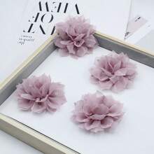 5 件/包 8 厘米布料人造山茶花蕾丝花边，手工 DIY 花卉装饰配件，适用于婚纱、发饰 - 彩色 - 查看 12