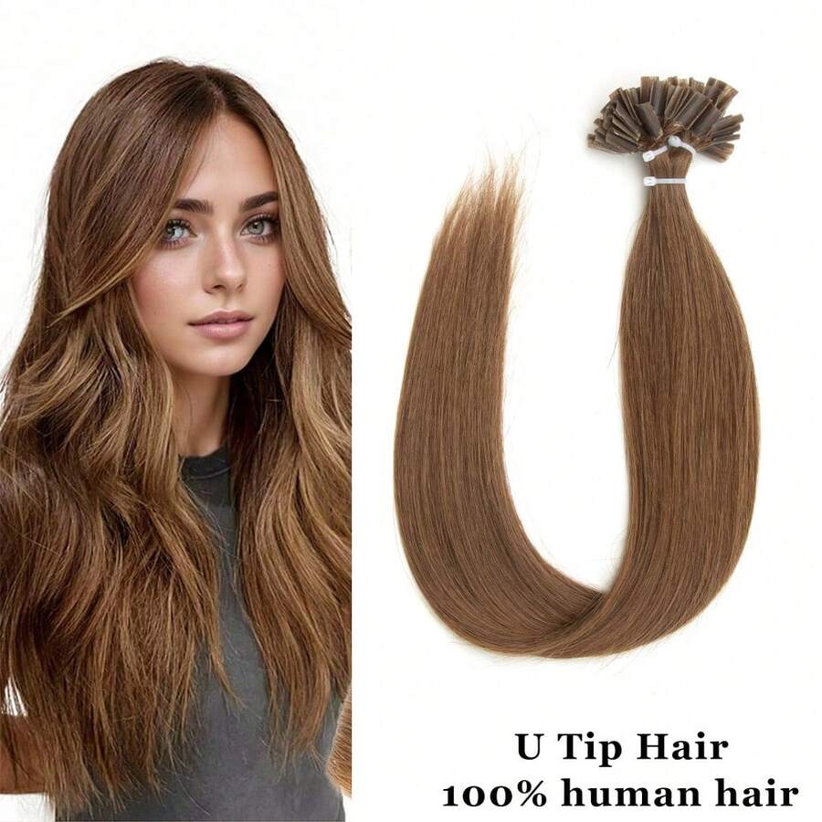 Straight U Tip Human Hair Extensions 12''-20'' Inches Machine Remy Fusion Hair Lightweight Keratin Hair For Women 50pcs/Pack 30g
