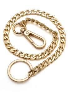 1 PIEZA Nuevo accesorio de moda para hombre: Cinturón, billetera, llavero multifunción, cadena para pantalones, cadena para el Body, cadena de metal simple y elegante de 41.5 cm, regalo de estilo Hip Hop