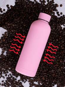 1 pièce Bouteille d'eau isotherme de 500 ml à finition mate de couleur unie, tasse de sport outdoor, tasse de voiture, bouteille isotherme en acier inoxydable à double paroi étanche, avec corps en caoutchouc pour le DIY, fond plat convenant pour le lait, le café, le thé, le jus, les voyages, l'usage quotidien et les cadeaux - Multicolore - Voir 8
