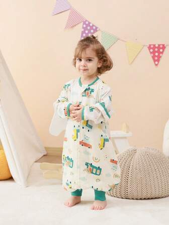 儿童睡袋 4/2 纱布平纹细布分腿睡袋 男女通用婴儿防踢睡袋 纯棉纱布柔软透气睡袋