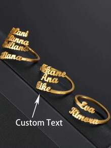 [Personalizado] 1 pieza Anillo abierto de acero inoxidable multicapa con diseño de nombre para mujer, anillos casuales de moda para fiesta, celebración festiva, partido diario, regalo para ella, anillo de amistad, útiles escolares, vuelta al colegio, regalos escolares para oficina, para la escuela, en la clase, como regalos para maestros, universitarios, coleagues, dormitorios, maestros y niñas, adolescentes, estudiantes de secundaria, secundaria y preparatoria, y estudiantes universitarios