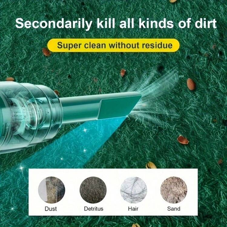 Portable Household And Car Vacuum Cleaner USB Rechargeable Car Dust Cleaner Handheld High-Power Household Wireless Vacuum Cleaner Suitable For Automotive Household Use - 彩色 - 查看 9