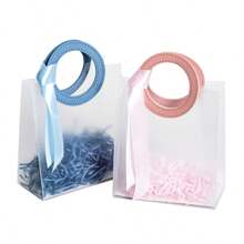 10 Stück PVC Geschenktüten mit zerfetztem Papier und Schleifen, klare PP-Tragetasche, Hochzeits-DIY-Zubehör, Festival-Souvenirs, Party-Geschenke, Schmuckverpackung, Tragetasche, Geburtstagsfest-Süßigkeitentüten, Sommer-Geschenke, Schul-Rückkehr-Schul-Utensilien, Raumdekoration