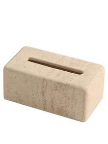 1pc Resin Modern Tissue Box Holder, 8.66" X 4.72" Rectangular Faux Stone Art Design Tissue Box, Suitable For Home & Bathroom Decor, Bedroom & Living Room Tabletop Storage, Office Home Decor - Multicolor - View 13