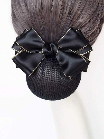 Contrast Trim Bow Decor Hair Clip Cute Valentine's Day Claw Clips Hair Claws Hair Barrettes, School Stuff, Elegant, College, Bows, Classy, Winter Outfit Women, Hair Accessories, Head Accessories, Hairpin