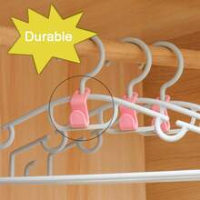 Hanger Connector Stackable Clothes Hook Wardrobe Organizer Space Saver Multi Function Hook Bracket Durable Plastic Joint Accessories Closet Expansion Tool Garment Rack Linker Wardrobe Divider Storage Helper Home Organization Must Have Adjustable Space Design Easy Install No Tools Needed - Multicolor - View 1