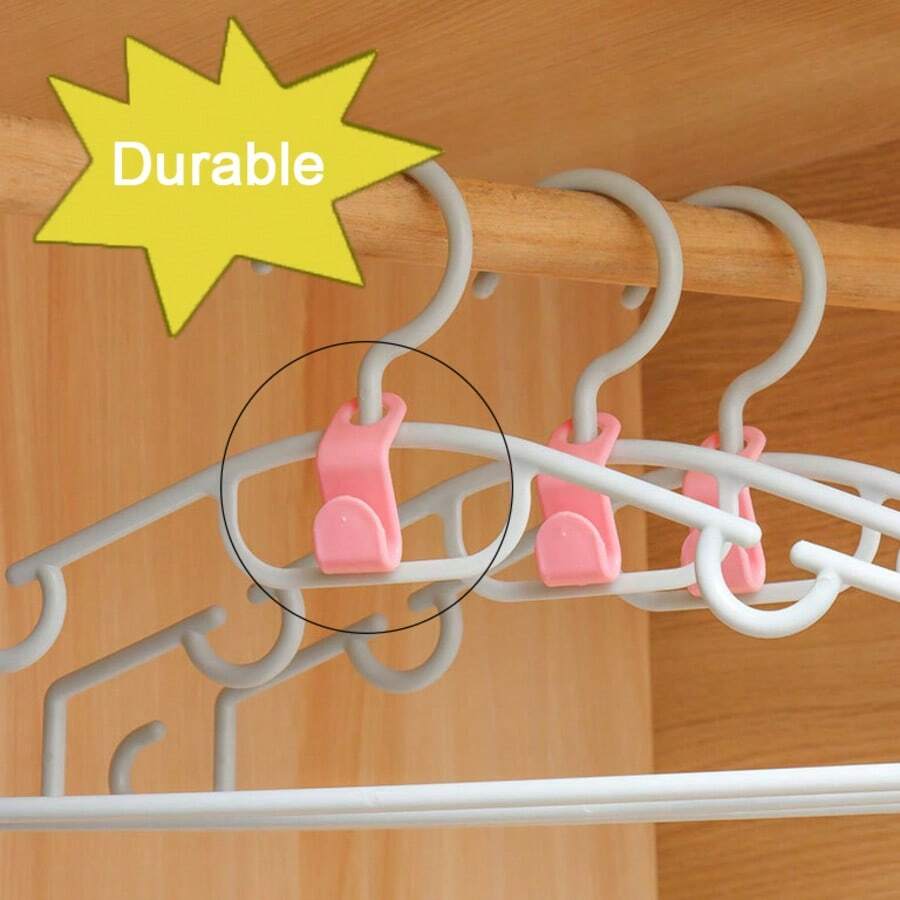 Hanger Connector Stackable Clothes Hook Wardrobe Organizer Space Saver Multi Function Hook Bracket Durable Plastic Joint Accessories Closet Expansion Tool Garment Rack Linker Wardrobe Divider Storage Helper Home Organization Must Have Adjustable Space Design Easy Install No Tools Needed - Multicolor - View 1