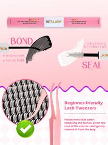 RITALASH RITALASH 404PCS D Curl Fairy Eyelash Style Mix Cluster Lashes Kit Soft And Comfortable False Eyelashes Kit With Lash Bond&Seal Tweezers At Home For Daily Life&Dates And Party