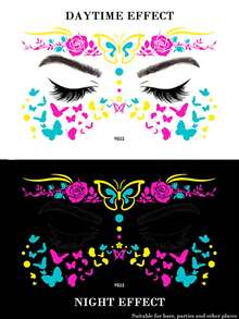 Sticker Pack: 5/3/1pc Essential For Fashion Leader! Neon Headpiece Decorative Stickers, Perfect For Music Festivals, Costume Parties, Graduation/Back To School Parties, Your Exclusive Nightclub Look, Express Your Personalized And Let Your Beauty Shine At Night! - MultiWarna - View 17