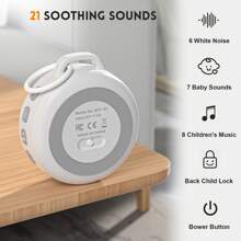 JUSLACO Machine anti-bruit blanc, 21 sons apaisants, machine à sons pour le sommeil avec batterie 2000 mAh, machine à sons portable avec minuterie et mémoire pour la maison, le bureau, les voyages et le yoga, blanc/rose